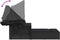vidaXL - Ligbed - 2-persoons - met - luifel - en - kussens - poly - rattan - zwart