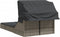 vidaXL - Ligbed - 2-persoons - met - luifel - en - kussens - poly - rattan - grijs
