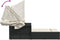 vidaXL - Ligbed - 2-persoons - met - luifel - en - kussens - poly - rattan - zwart
