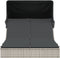 vidaXL - Ligbed - 2-persoons - met - luifel - en - kussens - poly - rattan - lichtgrijs
