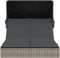 vidaXL - Ligbed - 2-persoons - met - luifel - en - kussens - poly - rattan - grijs