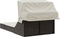 vidaXL - Ligbed - 2-persoons - met - luifel - en - kussens - poly - rattan - bruin