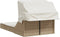 vidaXL - Ligbed - 2-persoons - met - luifel - en - kussens - poly - rattan - beige