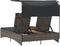vidaXL - Ligbed - 2-persoons - met - luifel - en - kussens - poly - rattan - grijs