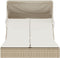 vidaXL - Ligbed - 2-persoons - met - luifel - en - kussens - poly - rattan - beige