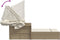 vidaXL - Ligbed - 2-persoons - met - luifel - en - kussens - poly - rattan - beige