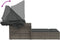 vidaXL - Ligbed - 2-persoons - met - luifel - en - kussens - poly - rattan - grijs