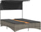 vidaXL - Ligbed - 2-persoons - met - luifel - en - kussens - poly - rattan - grijs