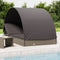 vidaXL - Ligbed - 2-persoons - met - rond - dak - 211x112x140 - cm - poly - rattan - grijs
