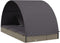 vidaXL - Ligbed - 2-persoons - met - rond - dak - 211x112x140 - cm - poly - rattan - grijs