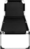 vidaXL - Ligbed - extra - hoog - inklapbaar - senior - aluminium - zwart