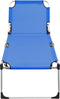 vidaXL - Ligbed - extra - hoog - inklapbaar - senior - aluminium - blauw