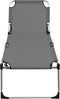 vidaXL - Ligbed - extra - hoog - inklapbaar - senior - aluminium - grijs
