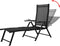 vidaXL - Ligbed - inklapbaar - aluminium - zwart