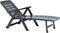 vidaXL - Ligbed - inklapbaar - kunststof - antraciet