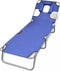 vidaXL - Ligbed - inklapbaar - met - hoofdkussen - gepoedercoat - staal - blauw