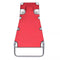 vidaXL - Ligbed - inklapbaar - met - hoofdkussen - gepoedercoat - staal - rood