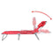 vidaXL - Ligbed - inklapbaar - met - hoofdkussen - gepoedercoat - staal - rood
