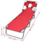 vidaXL - Ligbed - inklapbaar - met - hoofdkussen - gepoedercoat - staal - rood