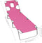 vidaXL - Ligbed - inklapbaar - met - hoofdkussen - staal - magenta