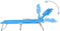 vidaXL - Ligbed - inklapbaar - met - hoofdkussen - staal - turquoiseblauw