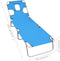 vidaXL - Ligbed - inklapbaar - met - hoofdkussen - staal - turquoiseblauw