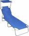 vidaXL - Ligbed - inklapbaar - met - luifel - aluminium - blauw