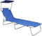 vidaXL - Ligbed - inklapbaar - met - luifel - aluminium - blauw