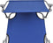 vidaXL - Ligbed - inklapbaar - met - luifel - aluminium - blauw
