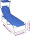 vidaXL - Ligbed - inklapbaar - met - luifel - aluminium - blauw