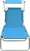 vidaXL - Ligbed - inklapbaar - met - luifel - aluminium - blauw
