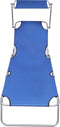 vidaXL - Ligbed - inklapbaar - met - luifel - aluminium - blauw