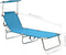 vidaXL - Ligbed - inklapbaar - met - luifel - aluminium - blauw