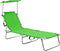 vidaXL - Ligbed - inklapbaar - met - luifel - aluminium - groen