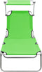vidaXL - Ligbed - inklapbaar - met - luifel - aluminium - groen