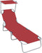 vidaXL - Ligbed - inklapbaar - met - luifel - aluminium - rood