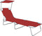 vidaXL - Ligbed - inklapbaar - met - luifel - aluminium - rood