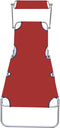 vidaXL - Ligbed - inklapbaar - met - luifel - aluminium - rood