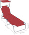 vidaXL - Ligbed - inklapbaar - met - luifel - aluminium - rood