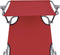 vidaXL - Ligbed - inklapbaar - met - luifel - aluminium - rood