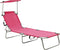 vidaXL - Ligbed - inklapbaar - met - luifel - aluminium - roze