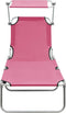 vidaXL - Ligbed - inklapbaar - met - luifel - aluminium - roze