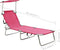 vidaXL - Ligbed - inklapbaar - met - luifel - aluminium - roze