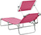 vidaXL - Ligbed - inklapbaar - met - luifel - aluminium - roze