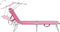vidaXL - Ligbed - inklapbaar - met - luifel - aluminium - roze