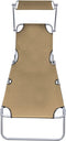 vidaXL - Ligbed - inklapbaar - met - luifel - aluminium - taupe