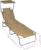 vidaXL - Ligbed - inklapbaar - met - luifel - aluminium - taupe