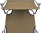 vidaXL - Ligbed - inklapbaar - met - luifel - aluminium - taupe