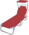vidaXL - Ligbed - inklapbaar - met - luifel - staal - en - stof - rood