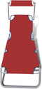vidaXL - Ligbed - inklapbaar - met - luifel - staal - en - stof - rood